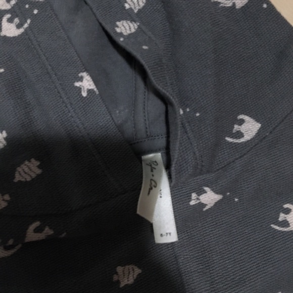 Rylee and Cru Fish Print Cut Off Sweatshirt - Picture 2 of 2